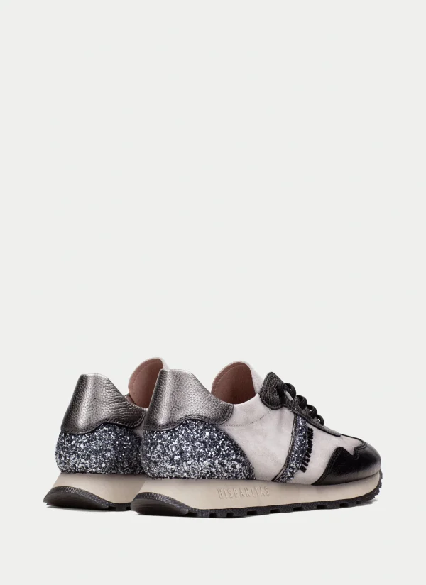 HISPANITAS Sneakers loira preto-cinzento-glitter