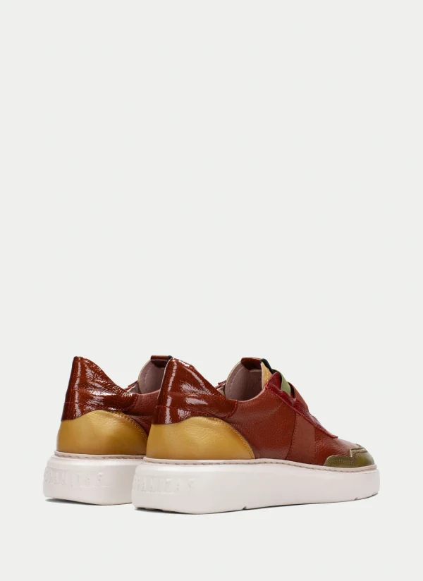 HISPANITAS Sneakers oceania couro-mostarda-olive